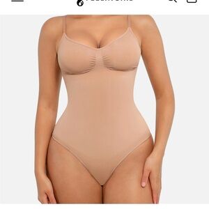 Tan Seamless Shapewear Bodysuit with Compression